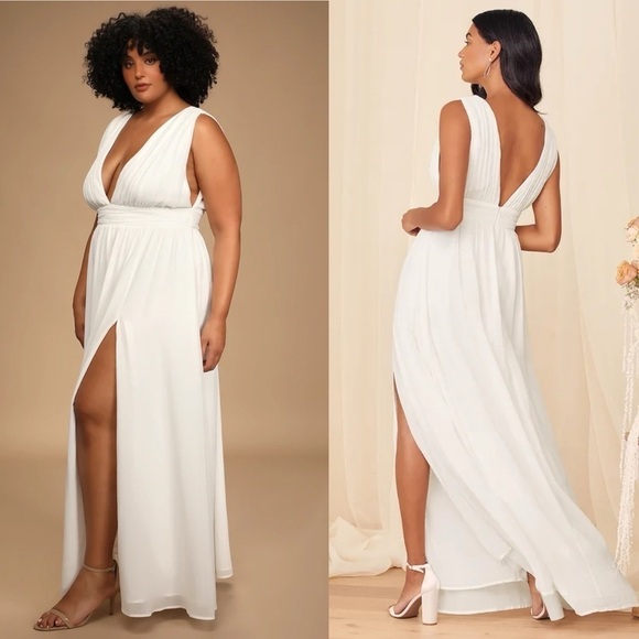 Lulus White Maxi Dress Wedding Gown - Picture 7 of 8